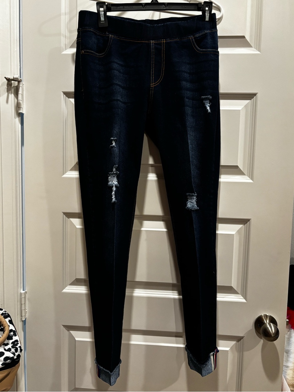 JVINI Dark Blue Skinny Distressed Jeggings